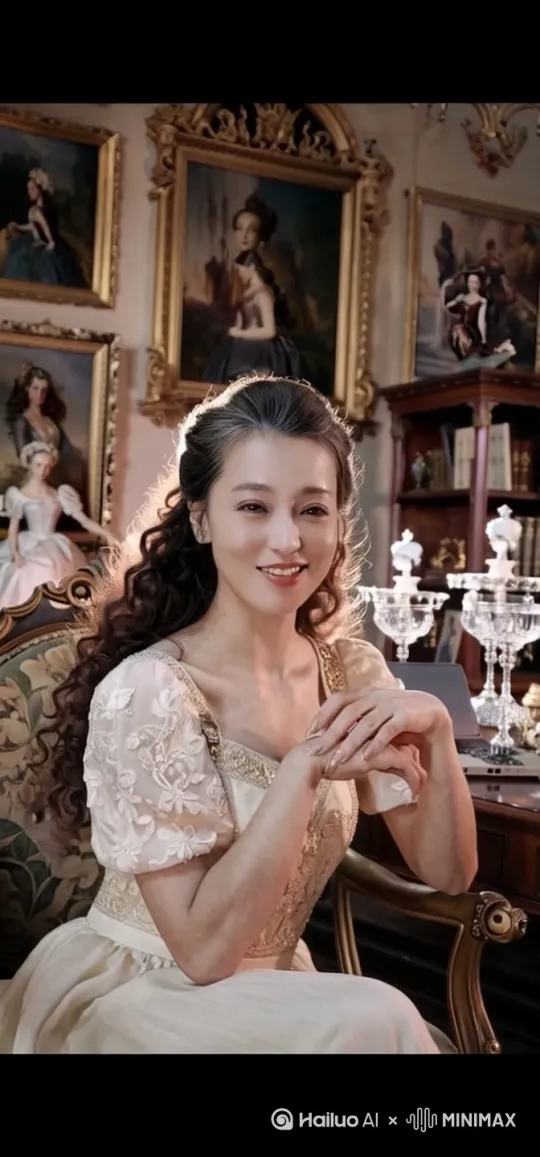 让女主从坐着站起来走动，边走边讲解时尚服装对女性的影响。生成30秒视频。要求女主举手投足生动，表情微笑自然。大方优雅！ by Hailuo AI Video Generator