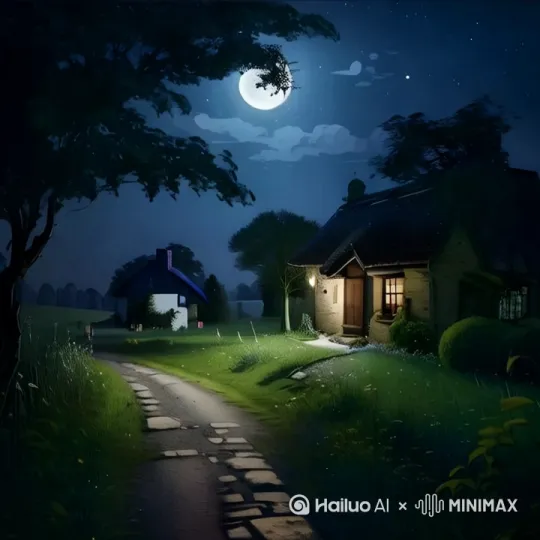 夜幕降临，农家小院里的灯光亮透了房屋的窗户，照亮了乡野的夜晚。灯火映照在农家的窗户上，温暖了劳作了一天的农人的心房‌[推出,上升,下摇]
在乡村的夜晚，灯光如星洒落，点亮了寂静的田野，温暖而迷人‌
灯光如诗般点缀着乡村的夜空，每一盏灯光都散发着温柔，仿佛置身梦境‌ by Hailuo AI Video Generator