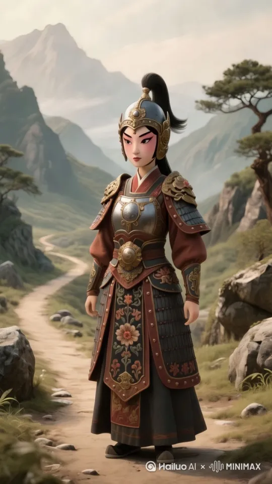 女孩看向镜头。[左移,右摇,跟随] by Hailuo AI Video Generator