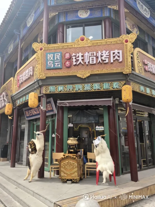 两只羊从椅子上站起来打架 by Hailuo AI Video Generator
