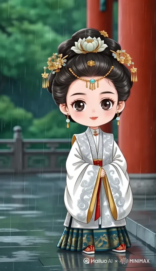 让图中的人一口吃掉一头烤乳猪，然后开心的在雨中奔跑转圈，哈哈大笑 by Hailuo AI Video Generator