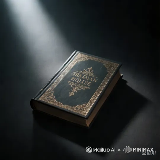 黑暗背景中，一本烫金古籍紧紧闭合，封面纹路在微弱光线下若隐若现。突然，几束柔和的阳光从右上角倾泻而下，如钥匙般轻触书脊——书籍仿佛被唤醒，缓缓展开。随着书页的流动，一颗透明水晶球从文字间升起，透明水晶球内部悬浮着由纯粹光芒构成的旋转莫比乌斯带，光芒脉动间，神秘与求知的气息弥漫。[左移,推进,右摇] by Hailuo AI Video Generator
