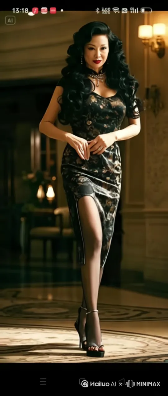 生成图中女士蹲下擦皮鞋[下降] by Hailuo AI Video Generator