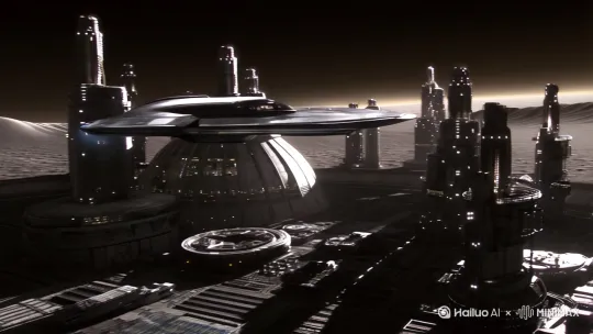 U Ufo飞入月球基地。 by Hailuo AI Video Generator