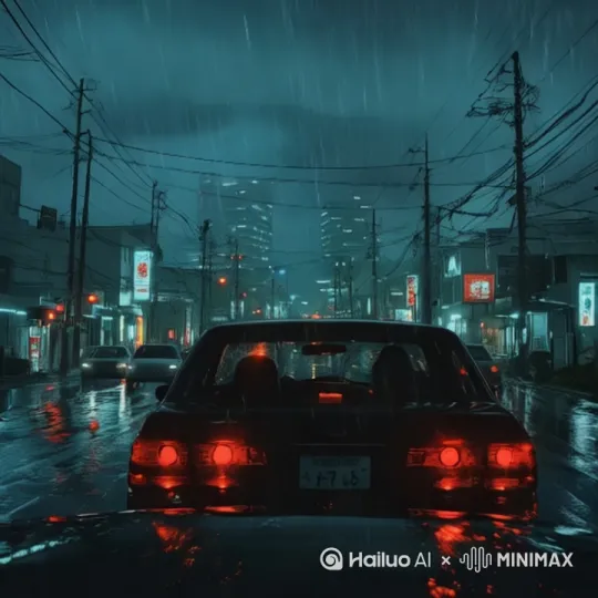 [推进,变焦推进,跟随]堵车缓慢前进，走一段停一段 by Hailuo AI Video Generator