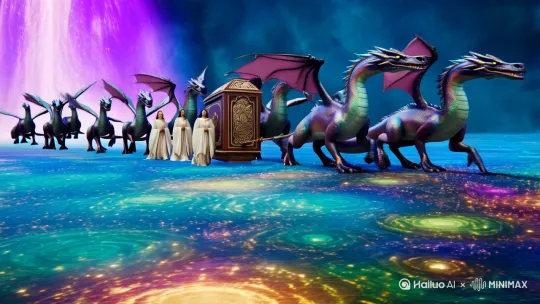 九龙拉棺，四圣随行，紫气东来，寡人乃万千宇宙至高神帝 by Hailuo AI Video Generator