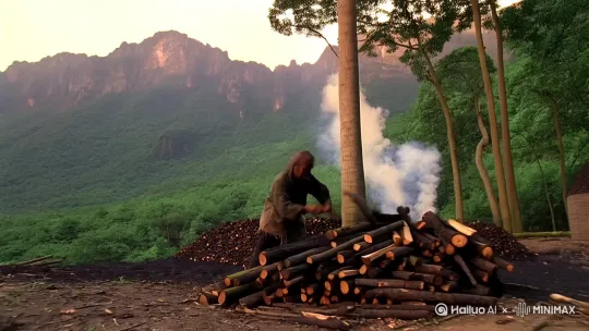 “卖炭翁,伐薪烧炭南山中”的AI生图提示词:一位面容沧桑、衣衫褴褛的老翁,在终南山中辛苦砍伐树木,旁边堆积着砍伐好的薪柴,不远处烧炭的土窑冒着浓烟。
“卖炭翁,伐薪烧炭南山中”的图生视频提示词:画面从终南山的远景切入,慢慢拉近,聚焦到山林间一位卖炭翁,他正挥舞着斧头砍伐树木,一斧又一斧,薪柴逐渐倒下堆积,土窑的浓烟袅袅升起,镜头围绕老翁有节奏地转动。
“满面尘灰烟火色,两鬓苍苍十指黑”的AI生图提示词:卖炭翁满脸沾满了炭灰,被烟火熏烤得脸色黝黑,两鬓头发斑白,十根手指因长期接触炭而漆黑。
“满面尘灰烟火色,两鬓苍苍十指黑”的图生视频提示词:镜头由卖炭翁整体逐渐拉近,特写他满是尘灰烟火色的脸,缓慢移动到两鬓苍苍的头发,最后定格在他漆黑的十指上,光影随着脸部的起伏略有明暗变化。
“卖炭得钱何所营?身上衣裳口中食”的AI生图提示词:卖炭翁停下手中动作,目光中透着忧虑与期盼,仿佛在思索卖炭所得钱财,仅够维持身上衣物与日常饮食。
“卖炭得钱何所营?身上衣裳口中食”的图生视频提示词:卖炭翁放下手中工具,微微抬头,眼神中流露出无奈与期许,画面稍作停顿,以光影闪烁和微风轻拂表现他内心的思绪,随后镜头渐远,展现其身处山林的场景。
“可怜身上衣正单,心忧炭贱愿天寒”的AI生图提示词:寒风中,卖炭翁身着单薄破旧的衣衫,身子微微颤抖,却望着天空,满脸期盼天气更加寒冷,这样炭就能卖个好价钱。
“可怜身上衣正单,心忧炭贱愿天寒”的图生视频提示词:寒风吹过,卖炭翁单薄的衣衫随风飘动,他瑟缩着身体,双手抱紧自己,眼神望向天空,表情中满是担忧与期盼,画面里寒风裹挟着尘土,光线也因风而有所波动。
“夜来城外一尺雪,晓驾炭车辗冰辙”的AI生图提示词:清晨,城外厚厚的积雪足有一尺深,卖炭翁艰难地驾着装满炭的牛车,车轮在冰冻的车辙上缓缓前行。
“夜来城外一尺雪,晓驾炭车辗冰辙”的图生视频提示词:画面从黑夜过渡到清晨,展现城外一尺厚的积雪场景,随后卖炭翁费力地将牛车赶出来,车轮在冰辙上滚动,溅起些许雪花,镜头跟随牛车移动,可听见牛车嘎吱声和冰雪破碎声。
“牛困人饥日已高,市南门外泥中歇”的AI生图提示词:太阳高悬,牛疲惫不堪,卖炭翁也饥饿难耐,在集市南门外的泥泞中,人和牛都停下歇脚。
“牛困人饥日已高,市南门外泥中歇”的图生视频提示词:阳光直射大地,牛大口喘着粗气,脚步缓慢,卖炭翁牵着牛绳,步伐蹒跚,二者一同走到市南门外泥泞处停下。卖炭翁靠在牛身上,眼神疲惫,镜头从他们上方慢慢俯下,展示人和牛休息的场景,画面有光影的微微移动。
“翩翩两骑来是谁?黄衣使者白衫儿”的AI生图提示词:两位骑马之人姿态轻快而来,一位身着黄色官服,一位穿着白色衣衫。
“翩翩两骑来是谁?黄衣使者白衫儿”的图生视频提示词:远处传来马蹄声,画面中两位骑马者从远方扬尘而来,身姿矫健,逐渐靠近,镜头从远拉近,清晰展现他们黄衣白衫的服饰,以及得意的神态。
“手把文书口称敕,回车叱牛牵向北”的AI生图提示词:黄衣使者手持公文,口中宣称是皇帝诏令,强行调转车头,大声呵斥着牛,将牛车牵往北面。
“手把文书口称敕,回车叱牛牵向北”的图生视频提示词:黄衣使者挥动手中文书,大声宣读所谓诏令,同时粗暴地扭转车头,用力拉扯牛绳,牛哞哞叫着不情愿地向北走,画面伴随着使者的叱喝声和牛叫声,光影随动作有明显晃动。
“一车炭,千余斤,宫使驱将惜不得”的AI生图提示词:满满一车重达千余斤的炭,卖炭翁眼睁睁看着宫使强行驱赶着牛车离去,虽满心不舍却无可奈何。
“一车炭,千余斤,宫使驱将惜不得”的图生视频提示词:镜头扫过满满一车炭,再切换到卖炭翁无奈又心疼的表情,宫使得意地驱赶牛车渐行渐远,卖炭翁呆立原地,眼中满是失落,画面光线随着牛车远去逐渐暗淡。
“半匹红纱一丈绫,系向牛头充炭直”的AI生图提示词:宫使将半匹红纱和一丈绫随意系在牛头,当作这一车炭的价钱。
“半匹红纱一丈绫,系向牛头充炭直”的图生视频提示词:宫使随手把半匹红纱一丈绫系在牛头,红纱绫绸随风飘动,牛头晃动,卖炭翁看着这微薄的“炭钱”,一脸绝望,画面在此定格数秒,光影在红纱绫绸上闪烁。 by Hailuo AI Video Generator