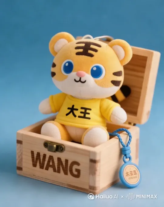 里面的老虎动起来，幅度不大，开心的情绪，其他东西保持静止。 by Hailuo AI Video Generator