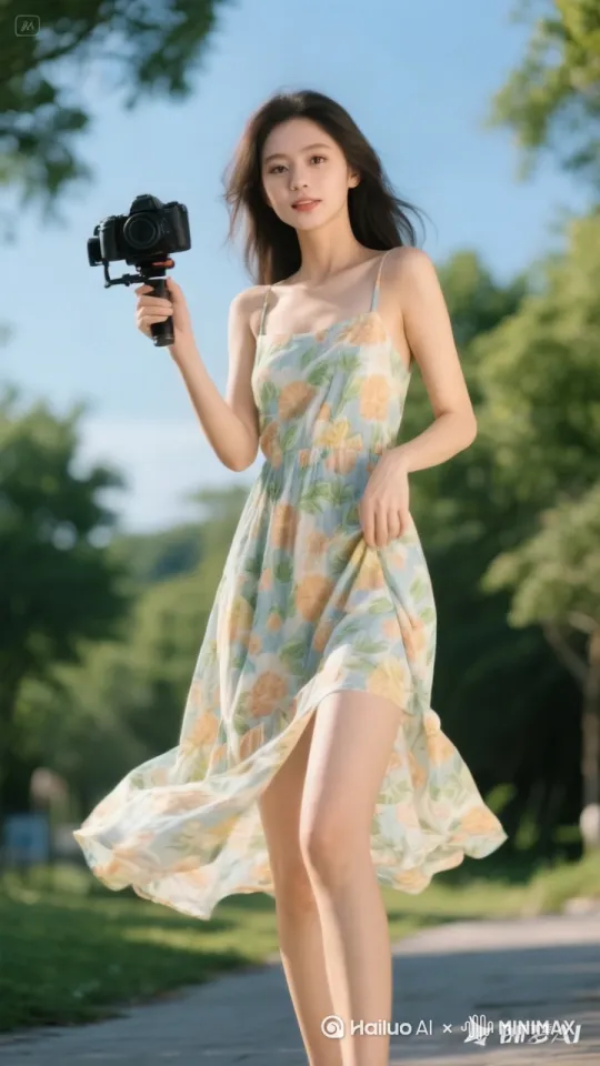 头发一动，让她动起来 ，自然一点 精致一点画面主体动起来。智能动态，智能运镜，手持摄影效果。细节丰富，惟妙惟肖，栩栩如生，真实自然。动态连贯，动态符合逻辑，无瑕疵，无变形，符合自然规律，一镜到底。背景自然动态，真实自然。专业级摄影作品，专业级电影光效，大师级作品。高饱和度，高对比度，高锐化度，高帧率，流畅自然，超高清摄影作品，超高清画质， by Hailuo AI Video Generator