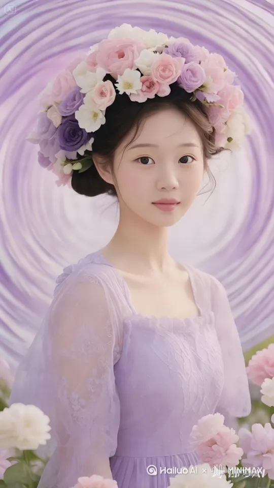 图片中的美女，快速向前飞行，飞行的动作优雅好看，镜头随人物移动，极速飞向远方，脚底有青烟像蒸汽机一样，美女向仙女一样飞在空中，轻松到在空中滑行，双臂向两侧伸展，头部向前捕捉平滑水平飞行的感觉。头发衣服随风摇摆。超级快速移动。防止异常动作，人物正常。 by Hailuo AI Video Generator