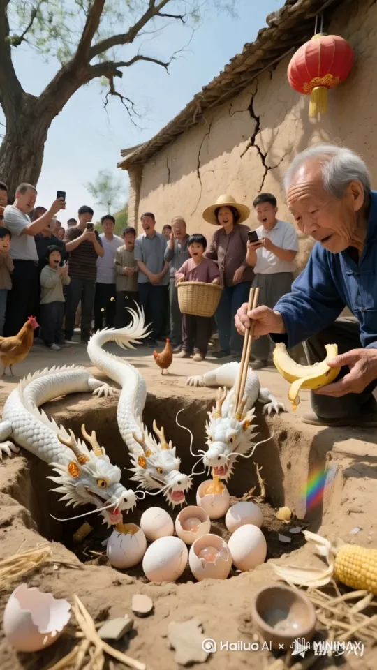 三只龙动起来，飞起来钻入东边远处的海中，水花四溅，镜头动起来
 by Hailuo AI Video Generator