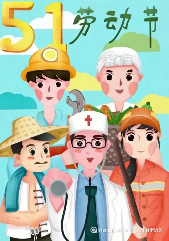 五个人物都动起来 by Hailuo AI Video Generator
