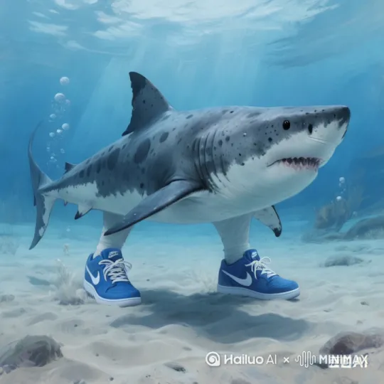 这个鲨鱼飞到一个马桶上 by Hailuo AI Video Generator