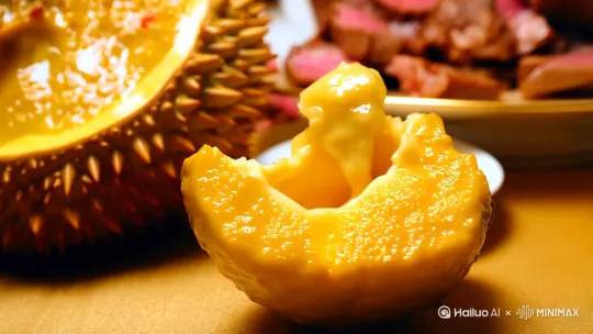 1. 《榴莲配牛肉，这味道一上头，20斤根本刹不住车！》
 
2. 《震惊！有人吃榴莲和牛肉吃到疯狂，一次炫20斤！》
 
3. 《榴莲牛肉组合有多绝？直接吃到失控，狂炫20斤不是梦！》
 

 
家人们谁懂啊！原本以为榴莲的浓郁醇厚和牛肉的扎实鲜香是八竿子打不着的两种美味，结果偶然尝了一次榴莲配牛肉，这奇妙的组合在嘴里碰撞，直接给我的味蕾来了一场宇宙大爆炸！一口榴莲，软糯香甜如蜜；一口牛肉，紧实弹牙多汁。这滋味，吃上就完全停不下来，表情管理直接失控，疯狂往嘴里炫，不知不觉竟然一口气吃了20斤！此刻我宣布，榴莲和牛肉就是美食界的王炸组合. by Hailuo AI Video Generator