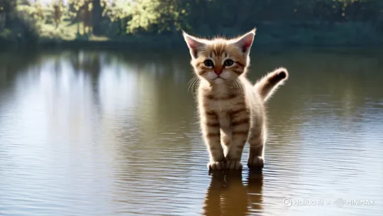 亅小猫想钓鱼，有计划有行动有未来 by Hailuo AI Video Generator