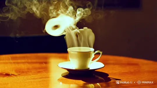 我数着杯沿冷却的漩涡，  
忽然发现——  
原来想念一个人到极致，  
连蒸汽都会凝成他的轮廓。 by Hailuo AI Video Generator