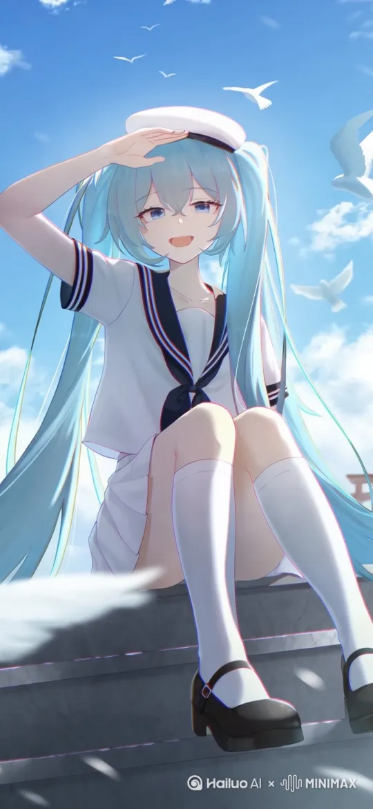 头发自然飘动，自然眨眼 by Hailuo AI Video Generator
