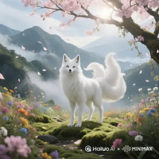 一团白雾中，图中九尾狐身体扭曲变形快速幻化成一个仙气飘飘的古装美女，幻化过程丝滑，动作自然流畅。 by Hailuo AI Video Generator