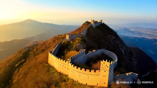 我要飞跃长城，我要飞跃泰山，我要飞跃珠穆朗玛峰！时间长度一分钟！ by Hailuo AI Video Generator