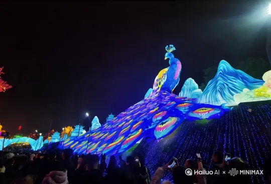 [变焦拉远]让凤凰展翅，天空星辰闪烁，斗转星移 by Hailuo AI Video Generator