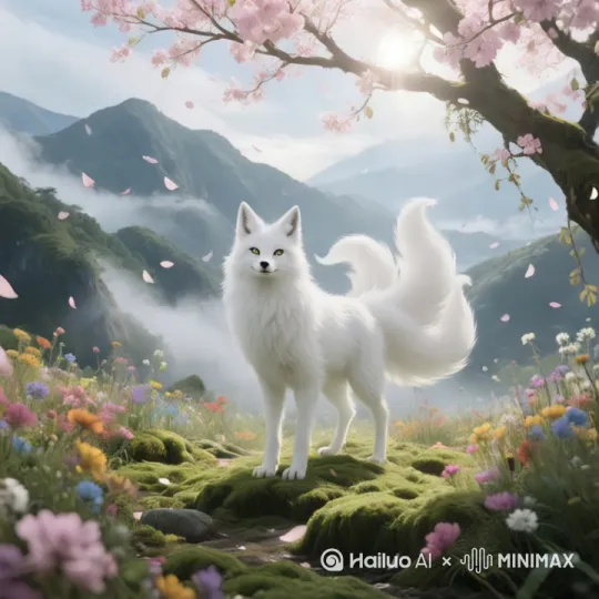 一团白雾中，图中九尾狐身体扭曲变形快速幻化成一个仙气飘飘的古装美女，幻化过程丝滑，动作自然流畅。 by Hailuo AI Video Generator