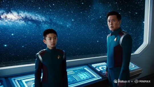 《星海彼岸》

在遥远的未来，人类已经突破了星际旅行的瓶颈，银河系中的每一个角落都成为了可能的探索目标。然而，随着科技的飞速发展，人类的内心却逐渐被孤独和迷茫所侵蚀。

第一章：启程

“指挥官，所有系统已准备就绪，随时可以出发。”年轻的副官站在控制台前，恭敬地向站在舷窗前的指挥官报告。

指挥官林星河转过身，目光深邃而坚定。他凝视着窗外那片无垠的星空，心中充满了期待与不安。这次任务非同寻常，他们将前往一个从未被探索过的星系，寻找传说中的“星海彼岸”——一个据说拥有无尽资源和智慧生命的星球。

“出发。”林星河下达了命令，声音中透出一丝不易察觉的颤抖。

飞船“曙光号”在引擎的轰鸣声中缓缓升空，穿越大气层，进入了浩瀚的宇宙。船员们各司其职，紧张而有序地进行着各项操作。林星河站在指挥舱中央，注视着前方的星图，心中默默祈祷着这次任务的顺利。 by Hailuo AI Video Generator