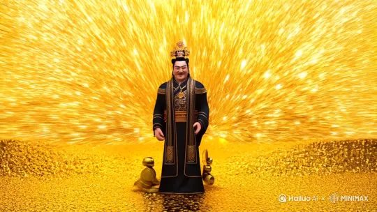 "💰 金光炸裂！财神驾到！💰
宇宙首富虚位以待
黄金雨倾泻成河
锦鲤叼着无限财币破屏而来！

左手抓金元宝右手握暴富钱币
天降横财熔断贫穷基因
贵人运×偏财运×事业运三线飘红
让贫穷成为上辈子的传说！

即刻生成你暴富门
转发此梦，三日內必有金喜叩门！" by Hailuo AI Video Generator