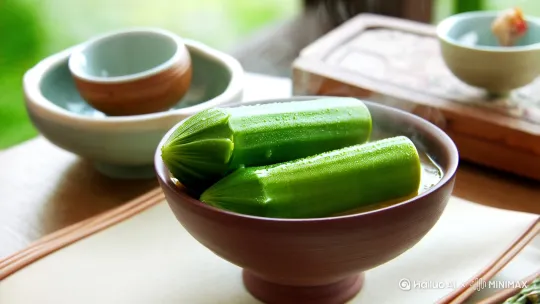 【杨贵妃的润肤秘钥：秋葵】  
《食疗本草》载秋葵"利咽喉，滑肌肤"。皮肤干燥者：秋葵蒸蛋撒虾皮，黏液敷脸十分钟。春搭芦笋，夏搭丝瓜，秋搭山药，冬搭黑木耳。 by Hailuo AI Video Generator