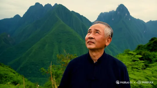 我笑着青山颜不变，青山却笑我已暮年。提一杯老酒问苍天，可否容许我再少年#男人难人#音乐#情感#手绘 by Hailuo AI Video Generator