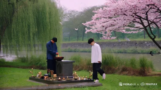 清明感怀

风吹着，雨也下着。慢腾腾，融入清明时节。
草长莺飞，杨柳拂堤。三月的杏花开了，几树桃李，搅动了四月的静。江南的天气，依然寒冷，那满江春水，应该也渐渐变暖了吧？
最初开始在意清明这个节气，是父亲带着我在曾祖父祖母坟前。父亲点香、燃烛、鸣鞭，我学着父亲的样子叩首跪拜。
我嬉笑着，父亲沉默着。我的天真无邪只有父亲知道，而父亲的哀思只有春风知道……
我未见过我的曾祖父，曾祖母在我不到一岁时逝世，曾祖母出殡那天，是叔叔抱着我〝骑棺”（地方习俗，寓意“升官发财”）。清明时节，春光满地，似乎与我无关，是遥远的。
时隔多年，外公外婆，爷爷奶奶，父亲都相继去了那个叫“遥远”的地方，忘了归期，再也没有回来。他们已然和我们隔世。定格的时光，镌刻成了一幕幕温馨而忧伤的回忆。我才知道，清明节成了唯一用来纪念和愐怀亲人的节日。
沉默的土地，见证了无数的欢欣与泪水。花开花落，冬去春来，如同生命的轮回。
有人哭着走来，有人笑着离去，循环往复，血脉相承。
故乡的老屋，承载了无数的惦念与情感，父亲用一生守望，至今从未离开。
风，轻轻地吹着。雨，密密地斜织着。分不清是泪水还是雨水朦胧了哀思的双眸。
父亲的坟冢前，山茶无语，玉兰已绽。
2022年4月5日于深圳 by Hailuo AI Video Generator