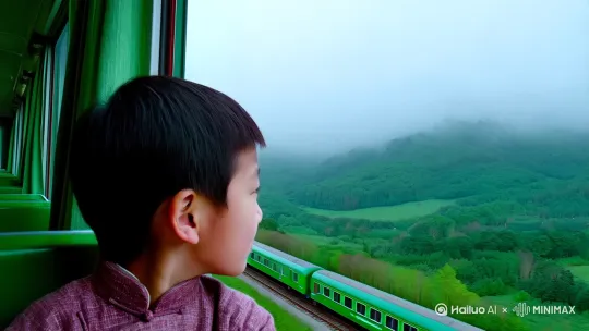我老家是东北的人，在东北有很多的传说，我以为那都是假的，小时候骗我们要乖乖的传说，可现在我不敢说那是假的了。     我坐在去往老家的绿皮火车上，随着窗外的风景，想起一段被封存的记忆，那是在我几岁的事情。        我大表哥一家是守山人，住在山里一般不会出山，妈妈带着我去他们家玩，妈妈带着我走了好远的路，走走停停的，爬了好几座山才到了大哥家，妈妈和舅舅舅妈大哥聊天，我困的不想说话，就和大嫂去了里屋躺在抗上睡了。      不知道什么时候感觉有东西在舔我的手，我睁开眼睛是一只紫色的毛绒绒的小东西，软软糯糯的，我开心的笑了，大嫂听到了生音进了屋，看我包着那个小动物，脸上很惊讶，随后郑重的说“不要把阿兰的事说出来，你妈妈也不能说，答应我。”我不理解的看着大嫂，“阿兰是谁啊？”“就是你包着的紫貂，她叫阿兰是山里的龙，叫紫貂龙，这是不可以和别人说的，记住好嘛！我点了点头”我大哥家是守山人，我小时候去他们家玩，有一段神奇的经历，那时候很小，妈妈带着我去他们家，看到了紫貂龙，它们的皮毛是紫亮色的，在肚子两侧有一条白色的毛发，头上有两个个圆圆的凸起，很可爱，毛绒绒的身体，它们带着我去大森林里玩，不小心迷路了，我们看到了一颗粉色的果子，我摘了下来，和它们一起吃了。后来大嫂找到了我们，让我不要和别人说。我点头同意。     玩了好几天，我发现妈妈具然看不到在妈妈腿边的紫貂龙，我不敢声张，大大的眼睛看着这群小东西。    妈妈要带我回家了。我好舍不得哭了好久，妈妈拿我没办法只好抱着我往回走，我在妈妈怀里，看到草丛里的紫貂们一起高高低低的动，然后   我唔住了嘴，它们飞起来了，身上带着小小闪电！！！ by Hailuo AI Video Generator