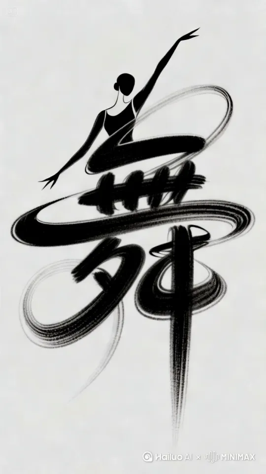 舞者轻盈旋转，身姿曼妙，亮相美感十足。“舞”字飘逸，随舞而动。5D效果，电影质感。C4D,3D渲染，光影，景深，16K，超级细节，超质量，非常高的细节，X-Ray。舞者轻盈旋转， by Hailuo AI Video Generator