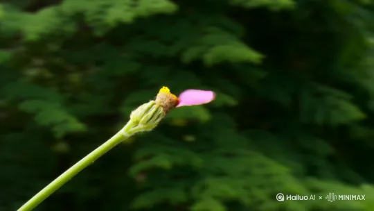 一点花蕾从枝上生出并快速生长开花全过程[右移,左摇,跟随][推进,上升][左移,右摇,跟随] by Hailuo AI Video Generator
