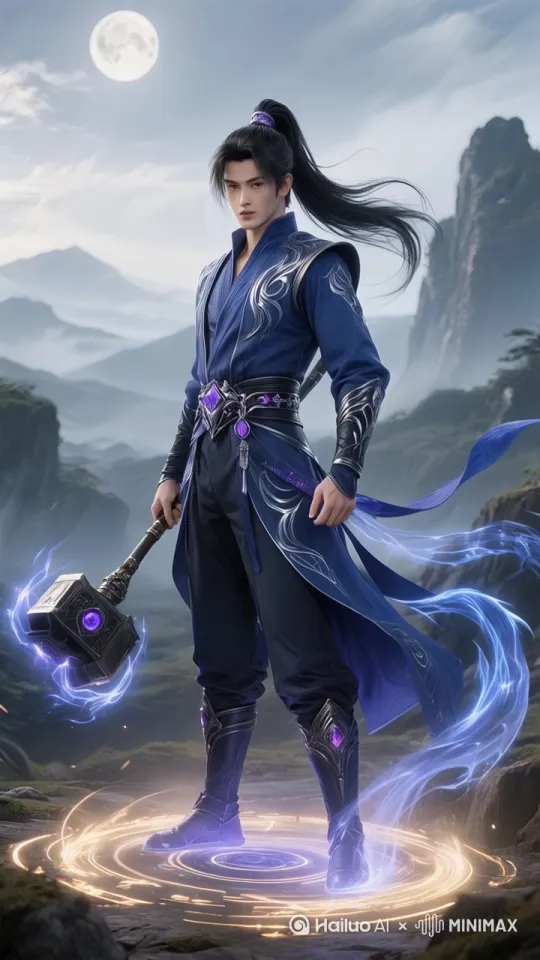 唐三眼神一凝，脚下魂环骤然亮起——黄、黄、紫、黑、黑、红，六道璀璨光轮交相辉映！他双手虚握，蓝银皇藤蔓如怒龙般破土而出，缠绕绞杀；同时左掌一翻，昊天锤轰然砸落，空气爆鸣，地面龟裂。紫极魔瞳紫光闪烁，鬼影迷踪步残影连连，玄玉手硬撼敌袭。魂力激荡间，蓝银领域展开，金光如潮，压制全场，尽显控制系战魂帝的绝对统治！比例 9:16。 by Hailuo AI Video Generator