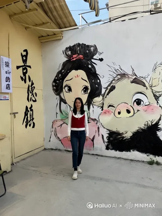 镜头缓慢由远到近环绕图中人物，环绕到正面后特写人物脸部眼神，电影感色调。[右移,左摇,跟随] by Hailuo AI Video Generator