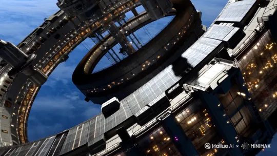 巨型环状空间站 by Hailuo AI Video Generator