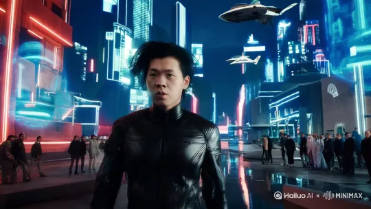 以此人物为男主角，生成一段电影质感的科幻片段，4K by Hailuo AI Video Generator