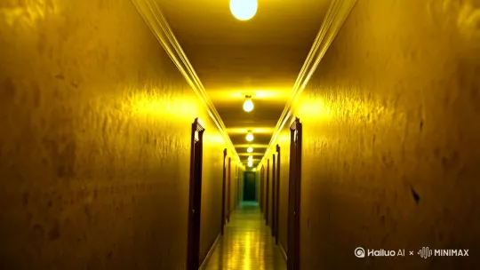 《凌晨三点的404房客》（画面渐入：手机镜头摇晃拍摄老式居民楼走廊，暖黄声控灯忽明忽暗）

（字幕：这是我住进城中村改造公寓的第13天）

（镜头切换至电脑屏幕，凌晨2:47的电子时钟特写）我敲着键盘赶设计稿，楼道突然传来"咚、咚"的拖拽声。监控APP弹出提示——404门口有人影！（插入模糊监控画面特效）

（画面切到猫眼视角）透过鱼眼镜头，穿红雨衣的女人正用指甲刮门板。当她转身时...（音效：尖锐刮擦声+心跳声）她的脸像被马赛克模糊的旧照片！（插入高斯模糊特效）

（镜头剧烈晃动模拟奔跑）我冲进电梯疯狂按关门键，余光瞥见楼层显示屏：4→3→2→▶️红色数字突然卡在3.5层！（电梯故障警报声响起）

（打火机火苗照亮轿厢）泛黄的寻人启事从通风口飘落——"寻找妹妹林小芸，23岁，失踪时穿红色雨衣..."照片上的脸，正是刚才的女人！（特写发黄报纸+音效：老旧电视雪花声）

（突然！电梯门在3楼开启）红衣女人倒挂着从天而降！她的手机播放着我发布在抖音的#凶宅探险 视频..."原来你也爱玩这个"她撕下硅胶面具（反转BGM响起）——竟是隔壁新搬来的特效化妆师！

（结尾花絮镜头）女孩笑着展示道具血浆包："刷到你的定位就在同栋楼，想给新邻居个惊喜~"（欢快音乐+字幕：本故事纯属虚构，危险行为请勿模仿）

（最后黑屏字幕：你永远不知道大数据会给你推送什么邻居...） by Hailuo AI Video Generator