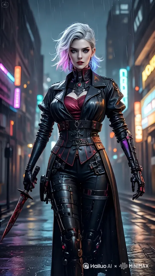 机甲女战士快速奔跑 by Hailuo AI Video Generator
