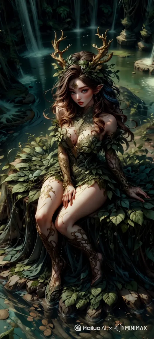 美女右手轻抚秀发，疑惑好奇的看着镜头。[下降,上摇] by Hailuo AI Video Generator