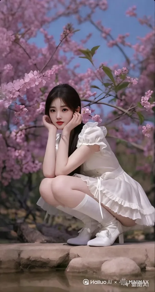 人物向前走秀，撩头发，动作优雅自然[左移,推进,右摇][左移,推进,右摇] by Hailuo AI Video Generator