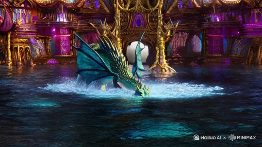 海底出现蛟龙，龙宫！蛟龙变身龙王 by Hailuo AI Video Generator