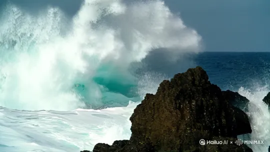 镜头3（蒙太奇）：
  海浪撞击礁石，白沫飞溅（“波涛含恨离去”）；
  老渔夫布满疤痕的手掌紧握渔叉，眼中倒映血色残阳（“英雄眼里灼烫的泪”）；
 蚌壳内壁逐年分泌珍珠质，透明薄膜层层包裹沙粒（慢镜头，展现时间的堆积）。
旁白：“当波涛含恨离去，在大地雪白的胸前哽咽，它是英雄眼里灼烫的泪，也和英雄一样忠实，嫉妒的阳光终不能把它化作一滴清水。”
音乐：低沉的大提琴旋律，伴随沙粒摩擦蚌壳的细微声响。
 场景2：温柔的苏醒 by Hailuo AI Video Generator