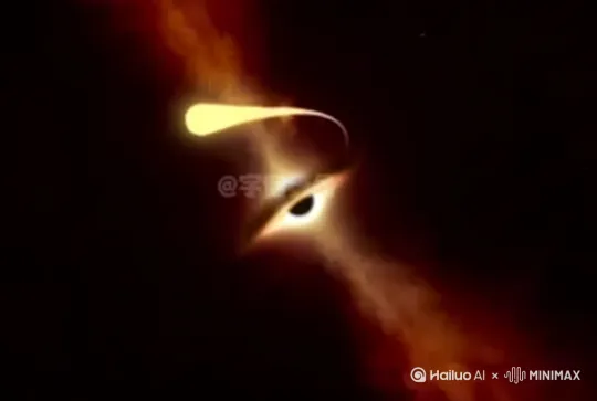 黑洞潮汐力瓦解恒星 by Hailuo AI Video Generator