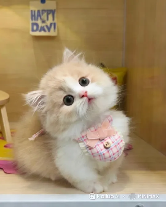小猫左右摇晃着头，眨巴眼睛， by Hailuo AI Video Generator