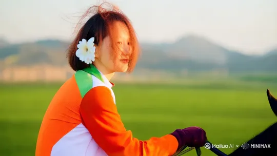 在新疆大草原上骑马 by Hailuo AI Video Generator