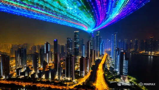 【开场镜头】
(画面:无人机拍摄的现代化城市全景,流光溢彩的高楼,AI数据流在城市上空流转)
配音:
“在这个充满机遇与挑战的时代,人工智能正在牵手发改事业,开启经济治理的新篇章。”
【镜头切换】
(画面:发改工作人员操作智能数据屏幕,实时经济数据、政策模拟、经济预测在屏幕上快速流动)
配音:
“AI赋能发改,从海量数据中发现规律,用精准预测指导实践,为经济治理注入全新活力与效率。”
【镜头切换】
(画面:智慧城市场景——智能交通、能源优化、工业生产的智能化管理)
配音:
“AI重塑发改,智慧点亮未来。从政策制定到产业布局,从社会治理到民生服务,AI正在为经济高质量发展描绘一幅更加美好的蓝图。”
【镜头切换】
(画面:充满未来感的科技园,工作人员与AI系统协同工作,数据可视化大屏闪烁)
配音:
“AI赋能智慧发改,解码未来经济治理新范式。”
【结尾镜头】
(画面:阳光下的城市全景,自然与科技和谐共生,镜头逐渐拉远,画面淡出)
配音:
“智慧发改,未来可期!”
【背景音乐】
科技感强、节奏明快的背景音乐贯穿全程,加强氛围感与未来感。
(总计约40秒,画面与配音配合,简洁有力,适合短视频展示) by Hailuo AI Video Generator
