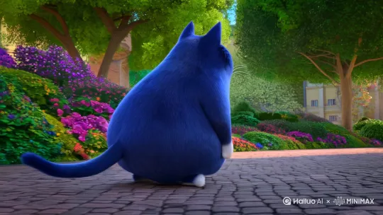 蓝胖子猫他走在环境优美的校园中边走边说我不爱钱爱什么爱你孤身走暗卷，蓝色胖猫边走边说生活给我一巴掌我说没有上次爽，蓝色胖猫边走边说防人之心我有害人之心我多的是，蓝色泡沫边走边说做我们这行最忌讳的就是做我们这行 by Hailuo AI Video Generator