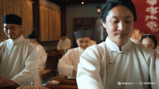 给我制作一个中医文化的宣传片，风格要求古色古香，典雅古朴与现代相融合，突岀医者仁心，大医精诚，济世救人 by Hailuo AI Video Generator