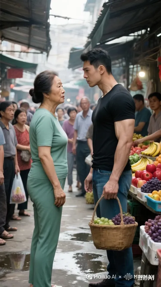 突然，大娘以迅雷不及掩耳之势出手了。只见她身形一转，犹如行云流水般，双手像两只敏捷的燕子，迅速抓向小伙子的手臂，想要把他推开。这动作流畅自然，仿佛经过无数次练习，不仅有力，而且极具节奏感，竟有一种别样的美观。小伙子也不甘示弱，迅速侧身躲开大娘的攻击，顺势抬起手臂格挡，紧接着一个箭步向前，试图抓住大娘的肩膀，想要占据主动。大娘反应极快，身体微微下蹲，巧妙避开小伙子的抓握，同时用手肘猛地向后一顶，目标直指小伙子的腹部。小伙子察觉到危险，赶紧收腹，向后退了一步，躲开这凌厉一击。
 
 
 by Hailuo AI Video Generator